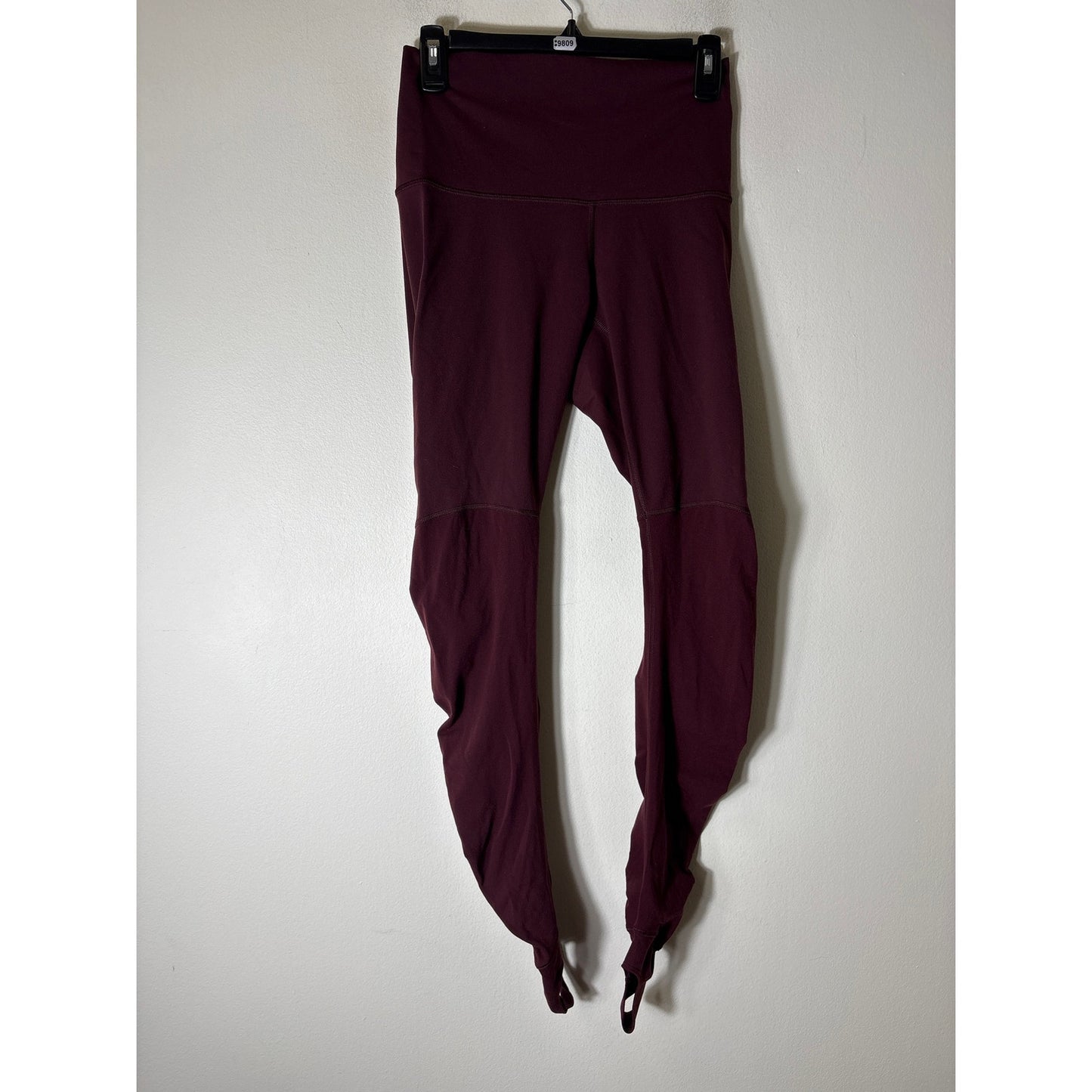 Lululemon Maroon Full Length Ruched Leg sAthletic Tights Sz 8