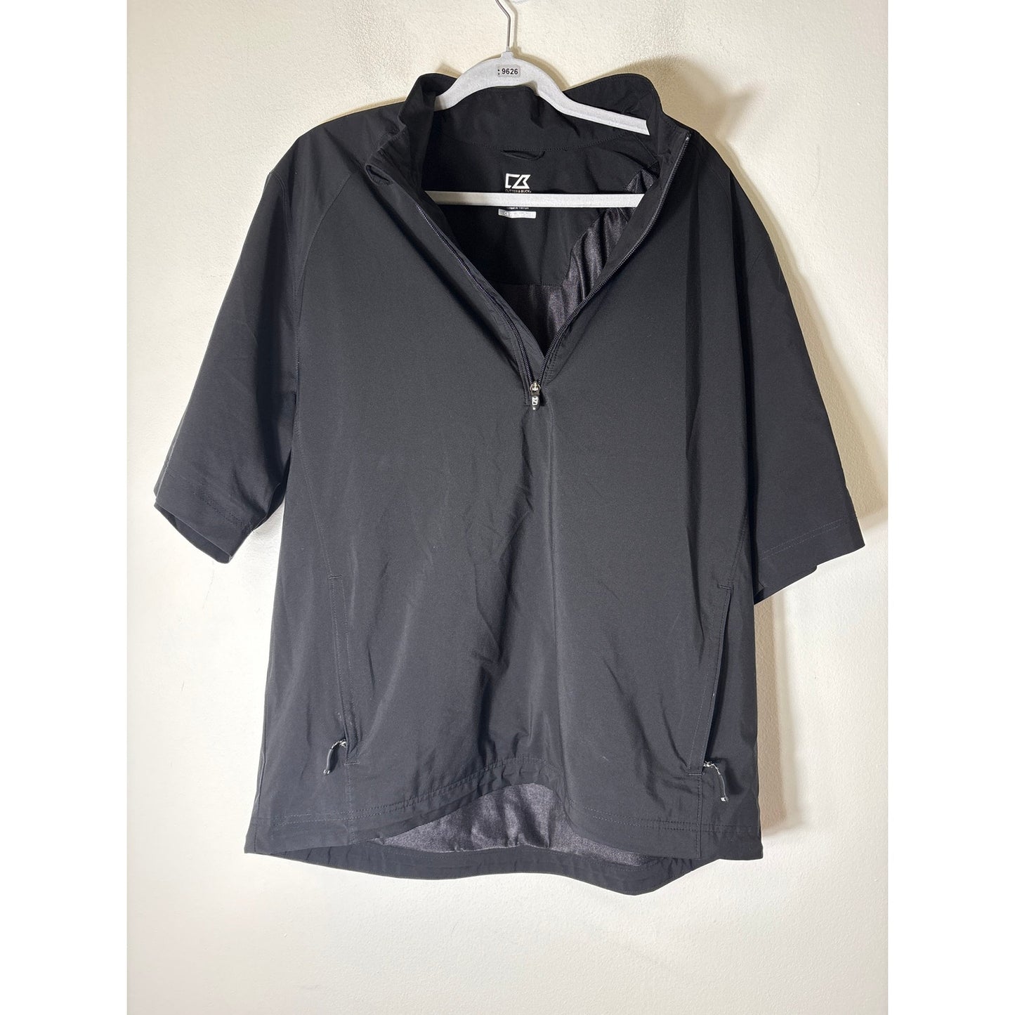 Men's Cutter & Buck Black Short Sleeve Weather Resistant Shirt Sz L