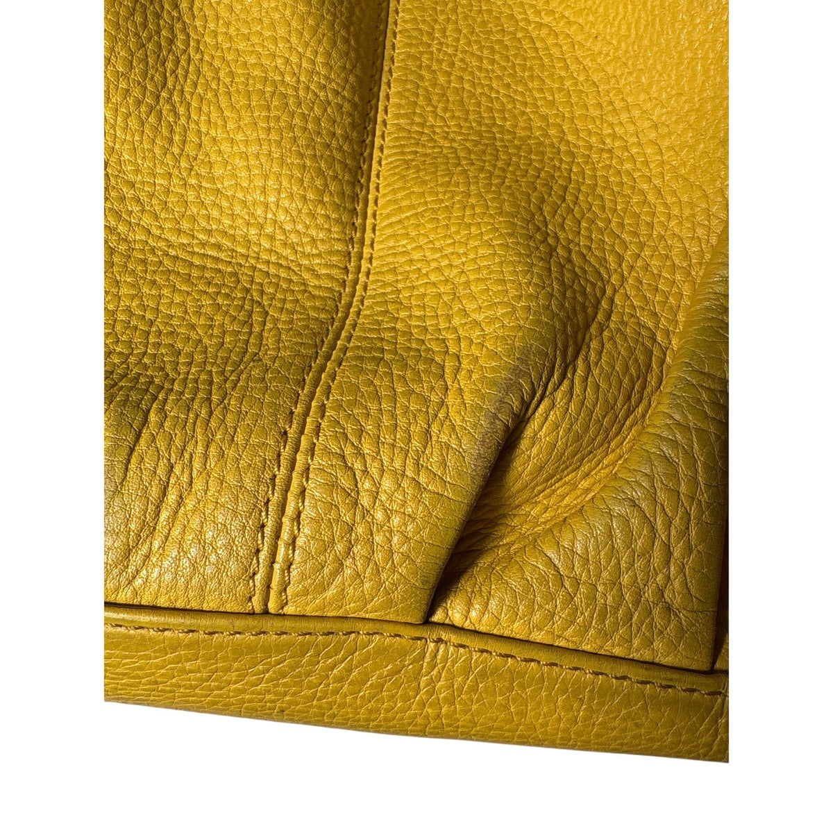 B Makowsky Mustard Yellow Buckle Strap Purse Sz 18"x19" approximately