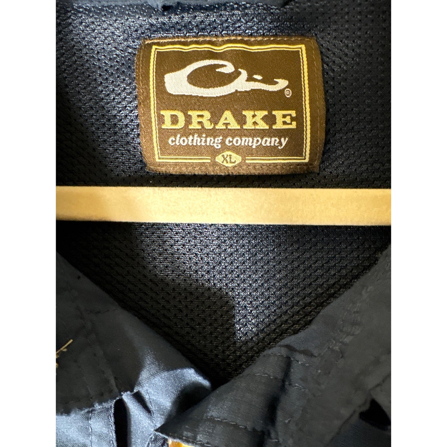 Men's Drake Navy Blue Short Sleeve Fishing Shirt Sz XL