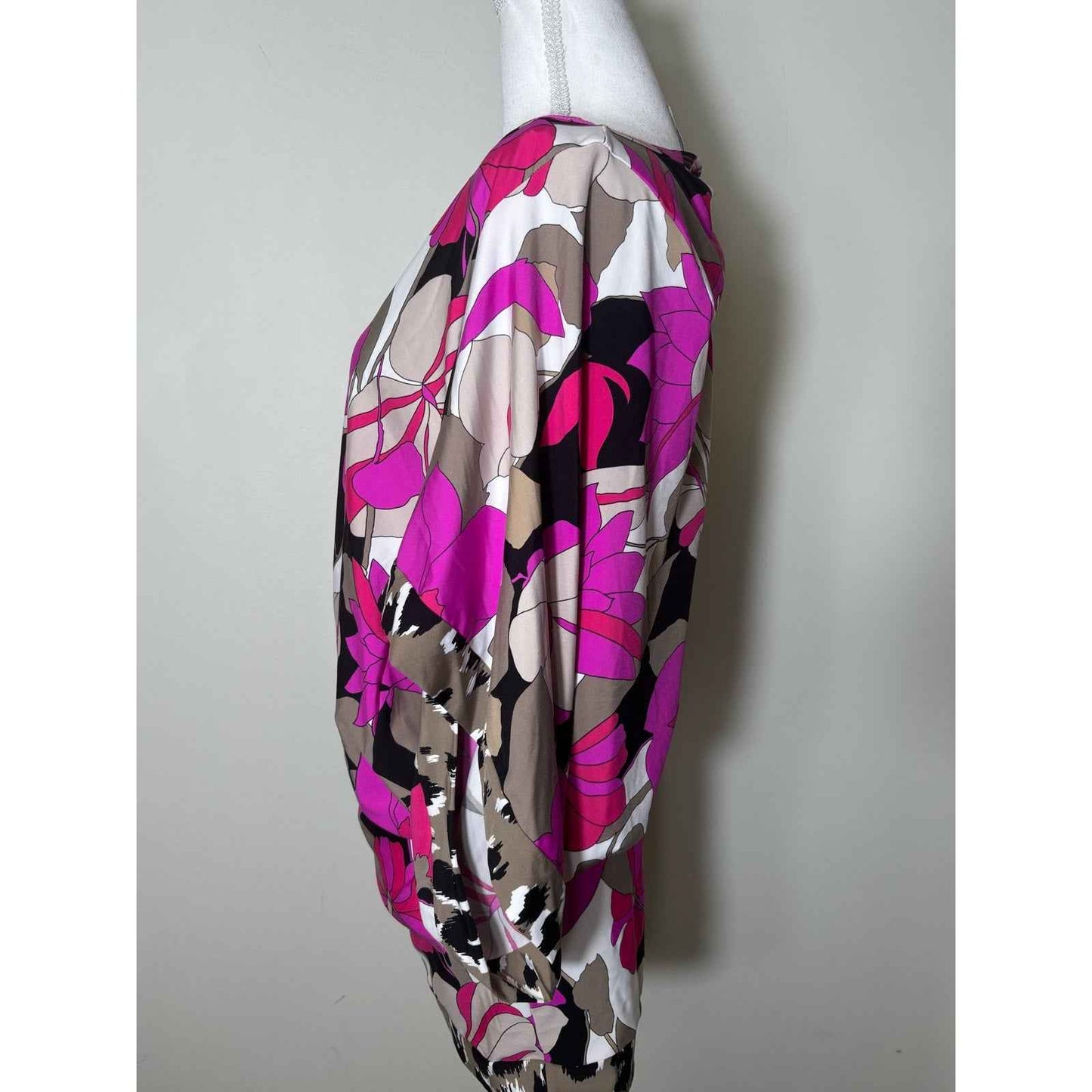 Trina Turk Pink Purple Lynx Floral Swim tunic Cover Up Sz M