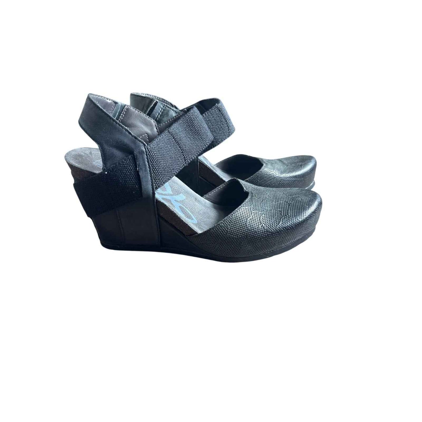OTBT Black Wedge Strap Sandal Sz 8