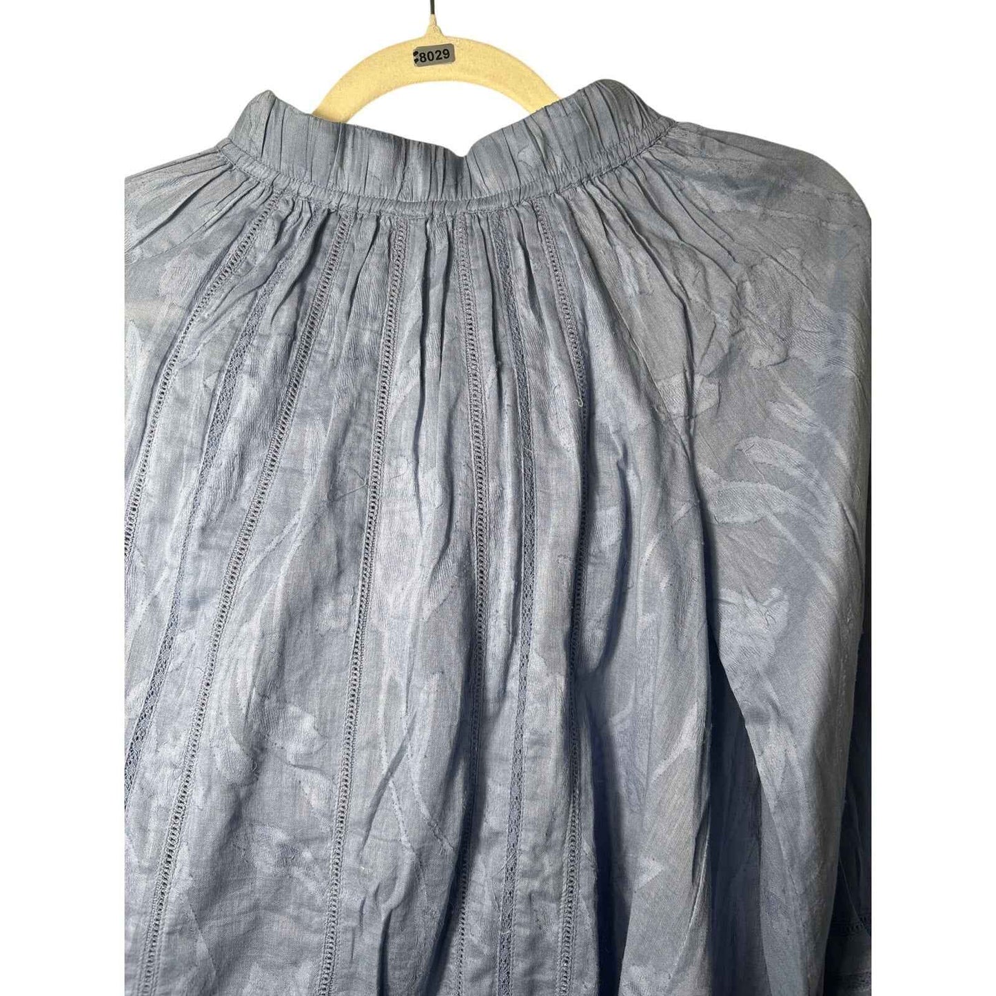 NWT Roller Rabbit "Fil Coupe Glyn Top" Cornflower Blue Long Sleeve Shirt Sz XS