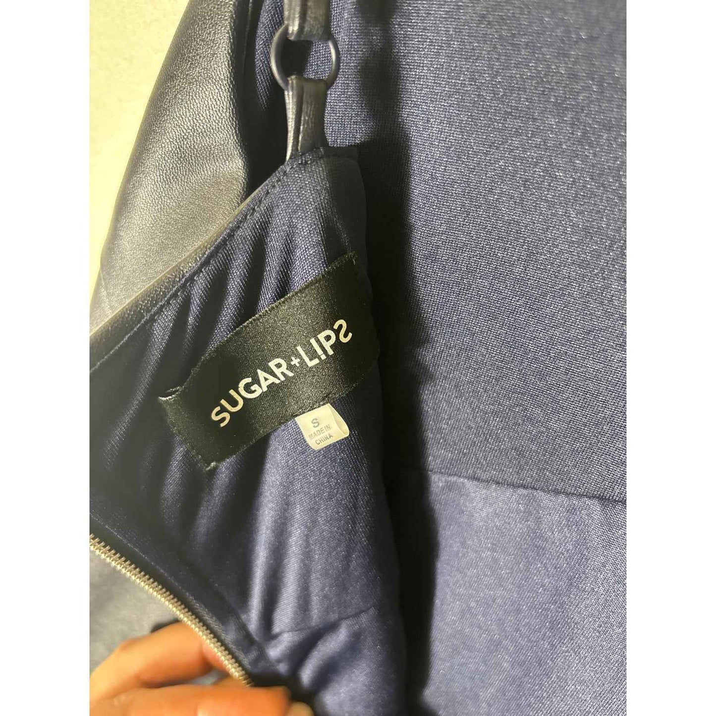 Sugar Lips Black Vegan Leather Mini Dress Sz S