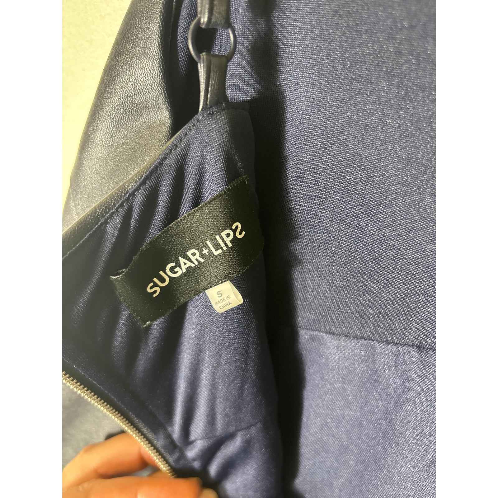 Sugar Lips Black Vegan Leather Mini Dress Sz S