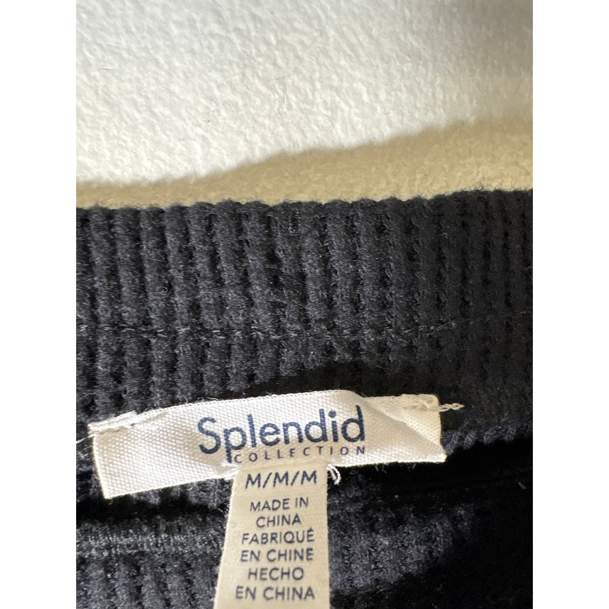 Splendid Black Waffle Knit Drawstring Lounge Pants Sz M