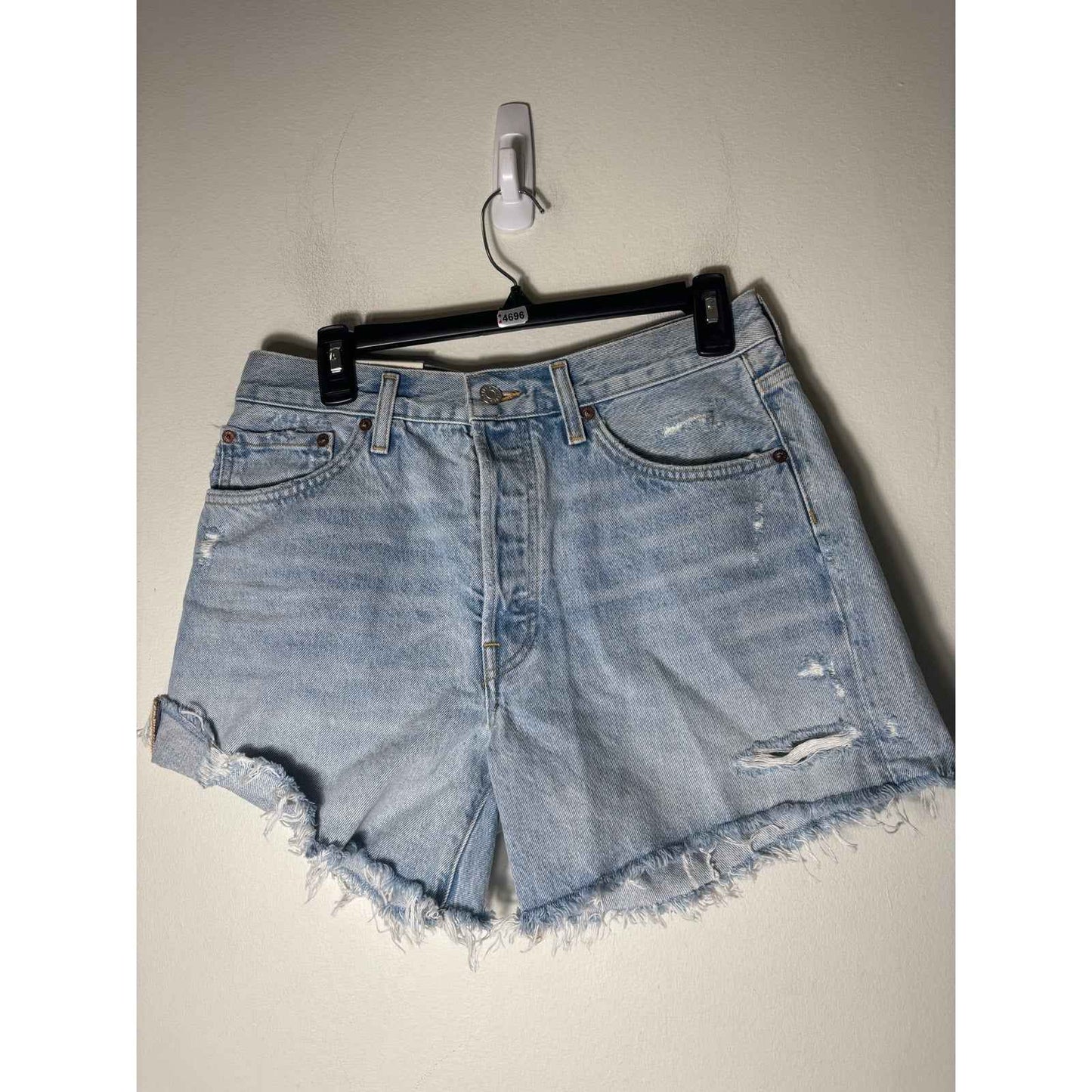 NWT Agolde Light Wash Blue "Parker Long Short" Cutt Off Shorts Sz 29