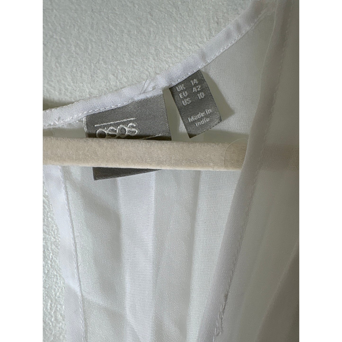 Asos Sheer White Mini Pleat Dress Sz 10