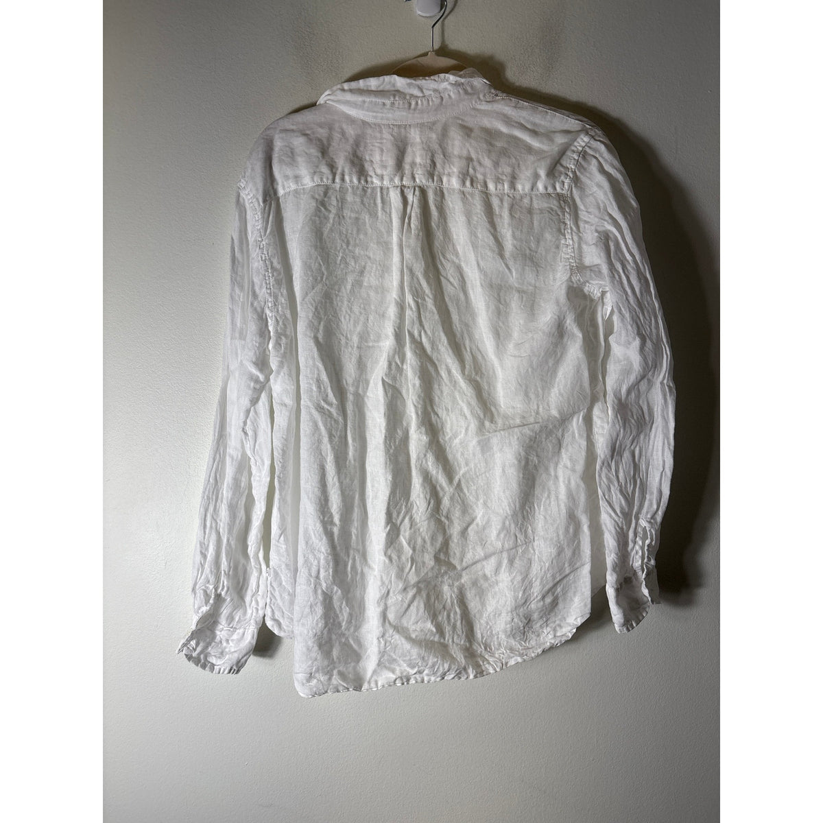 Velvet White Linen Button Up Shirt Sz S