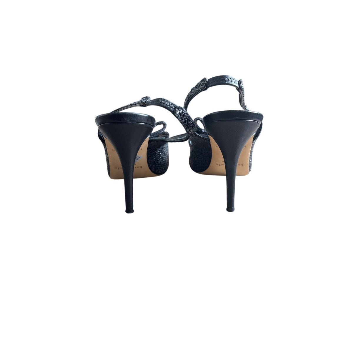 Kate Spade Blck Sequin Peep Toe High Heel Evening shoe Sz 9