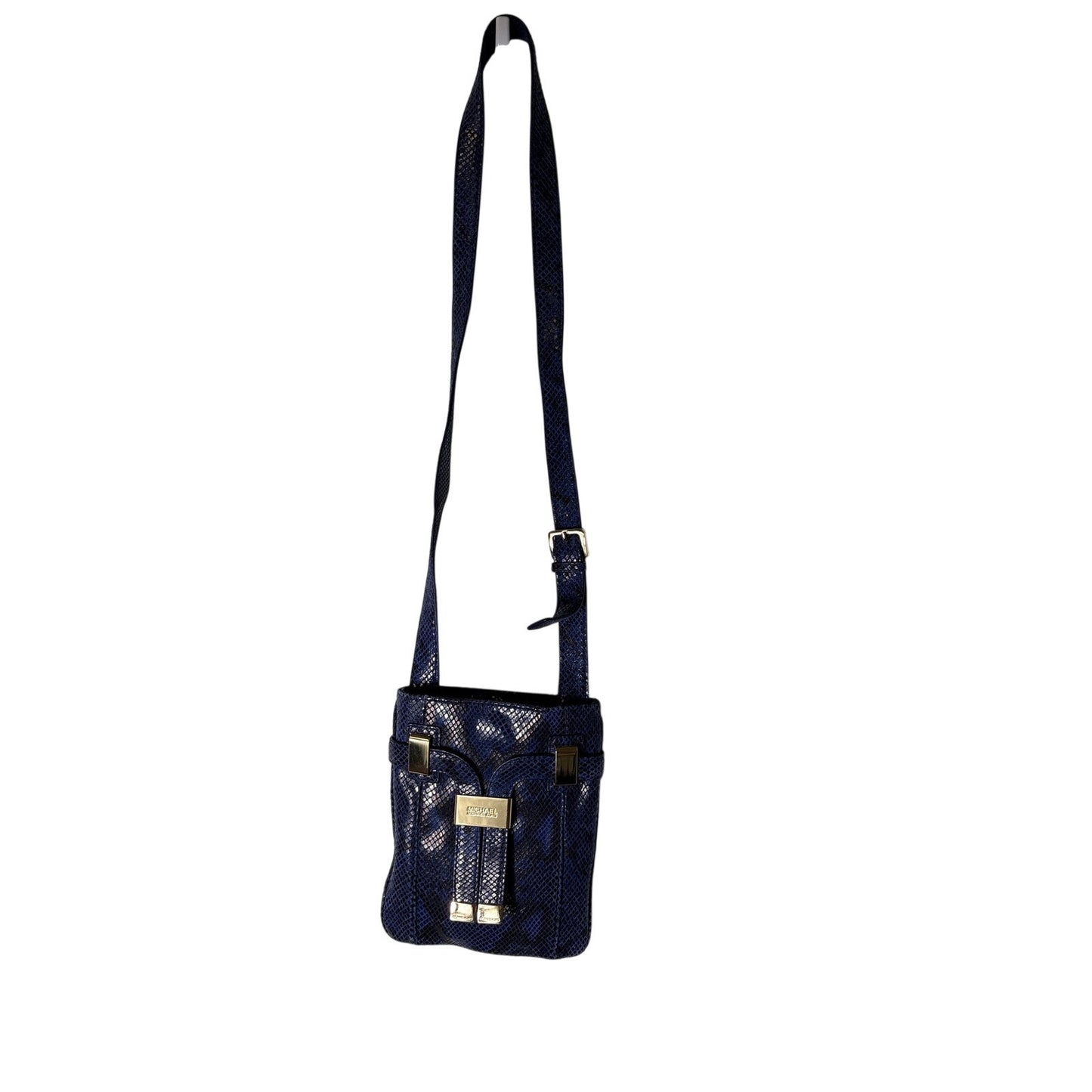 Michael Kors Purple and Black Snake Skin Crossbody Bag Sz 7"x9"
