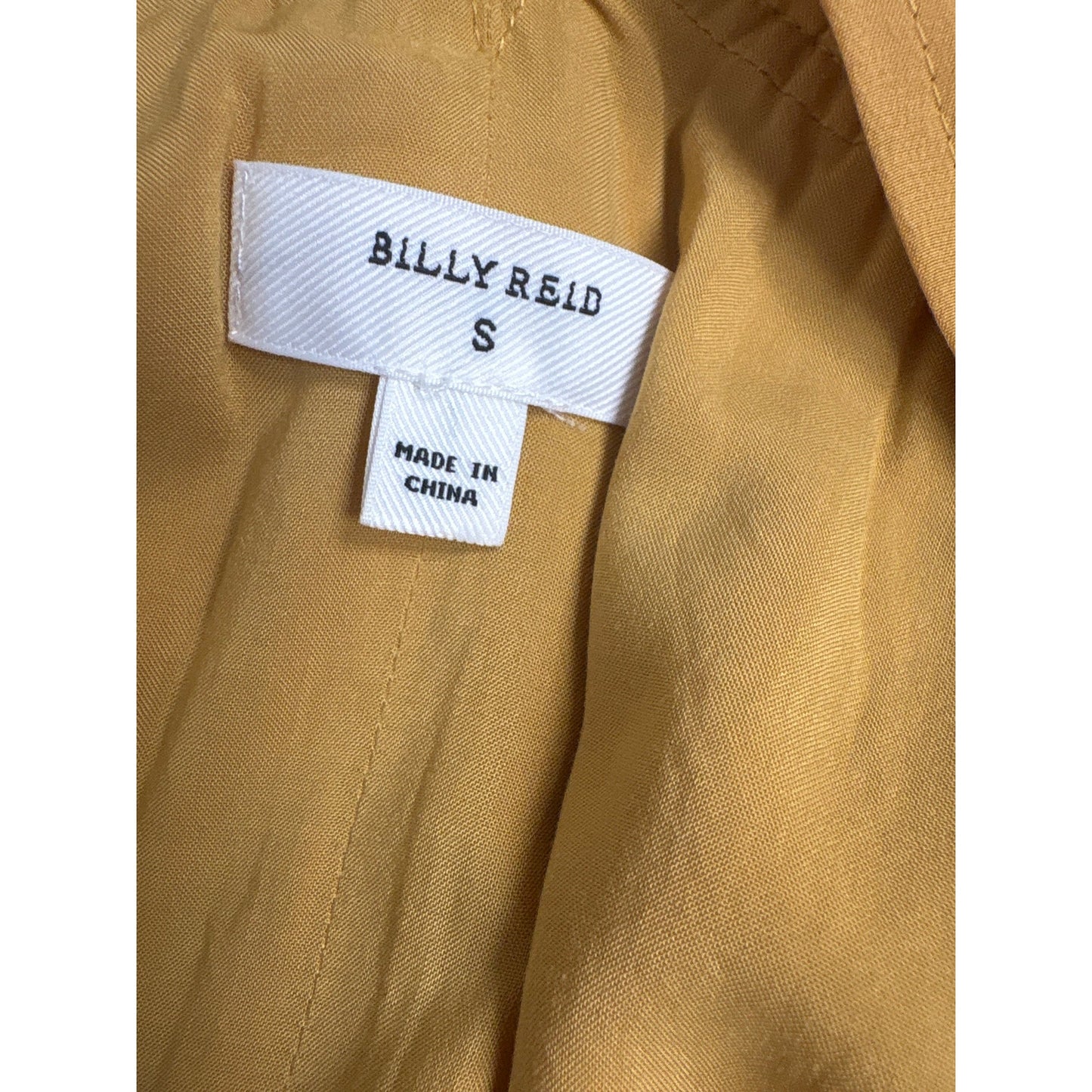 Billy Reid Gold Cap Sleeve V-Neck Silk Maxi Dress Sz S