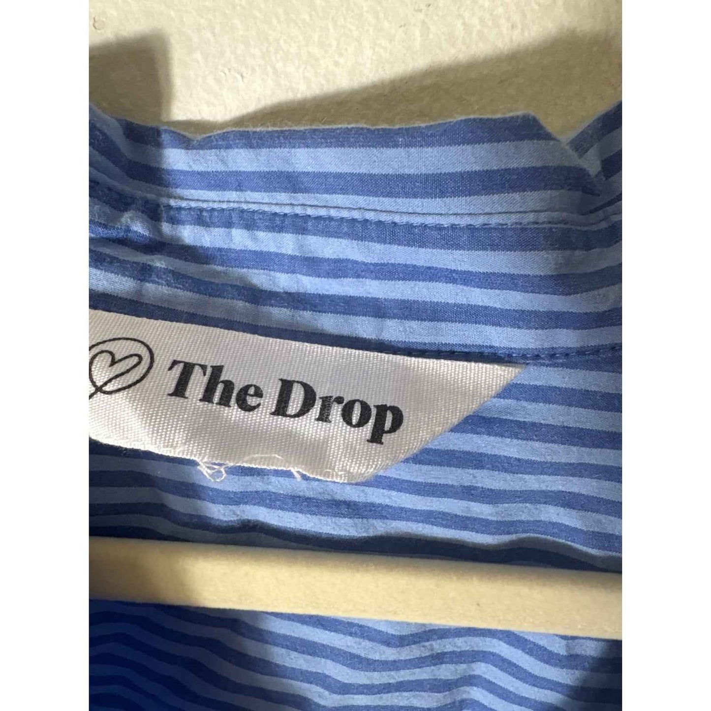 The Drop Blue Vertical Pin Stripe Shirt Dress Sz S
