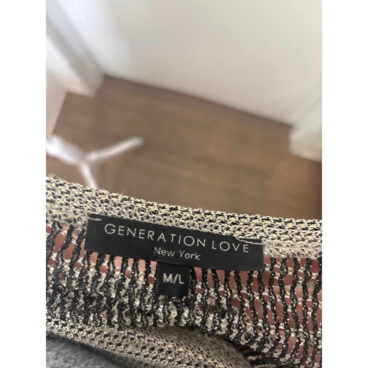 Generation Love Gold and Black Metallic Sweater Top Sz m/l