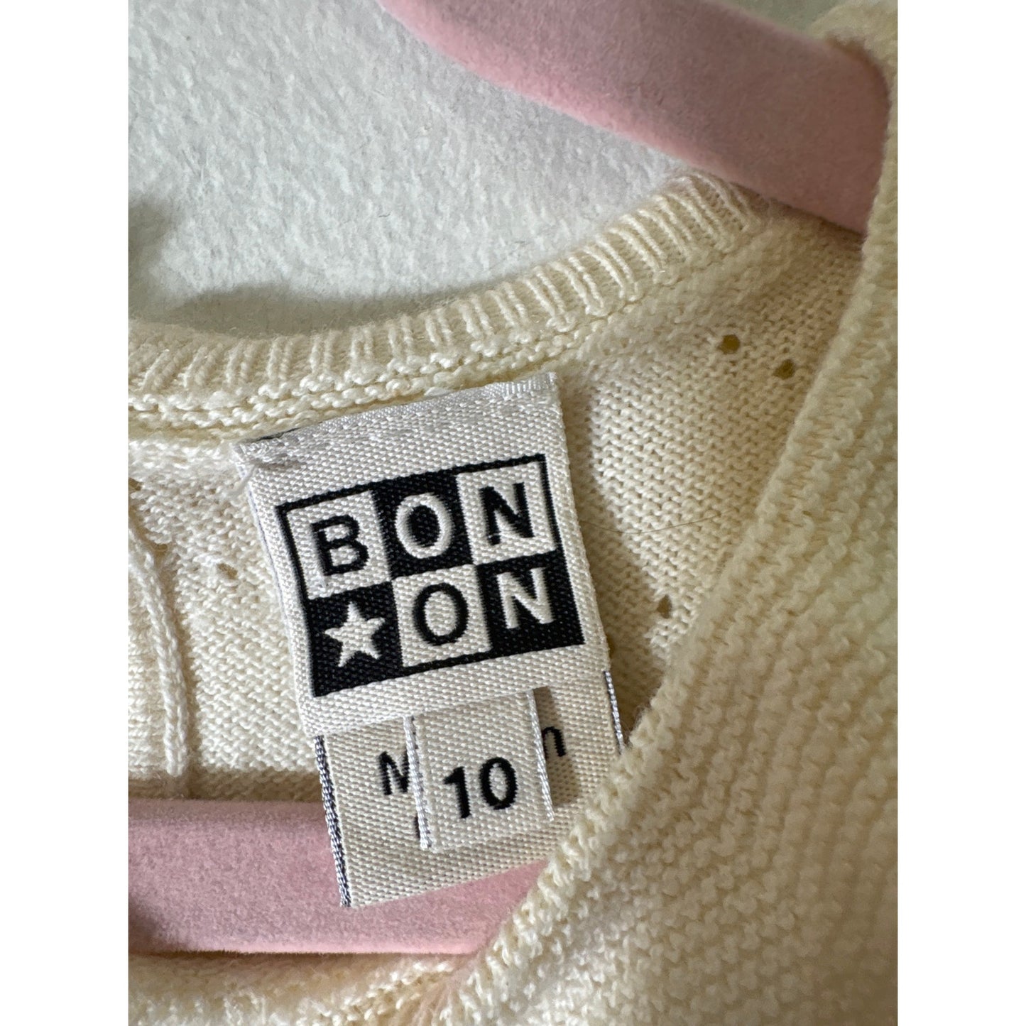 Girls Bon Bon Off White Long Sleeve Sweater Sz 10