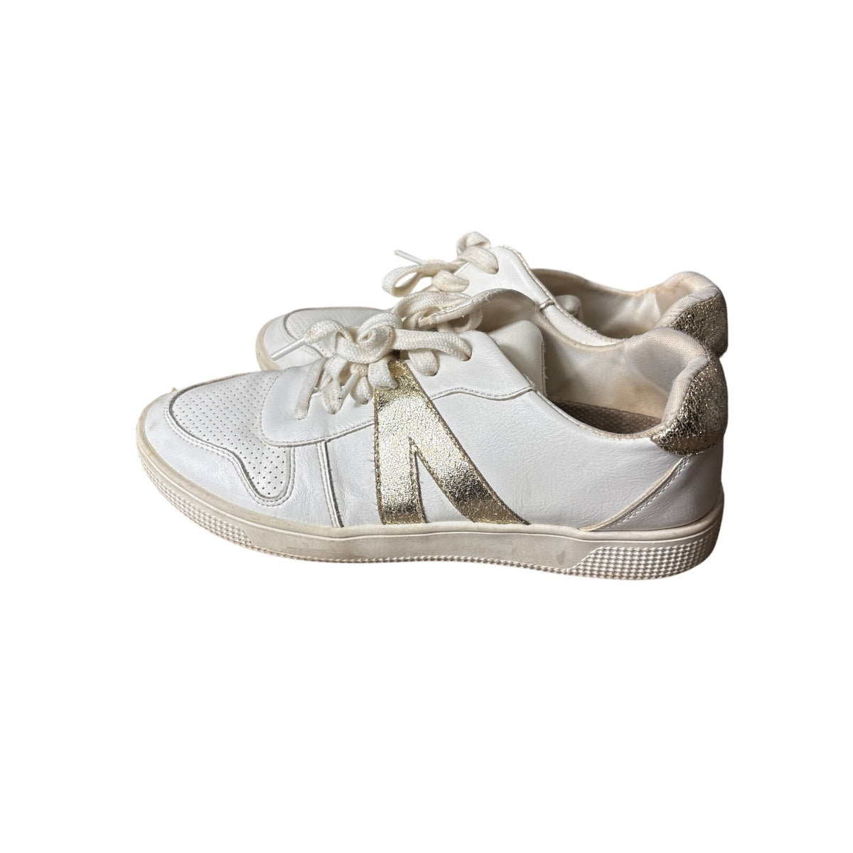 Girls Mia White and Gold Tennis Shoes Sz 5