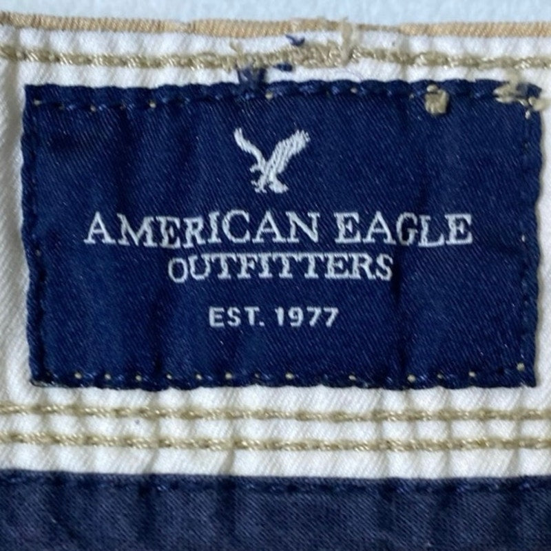 Men's American Eagle Khaki Flat Front Chinos Sz 33/32