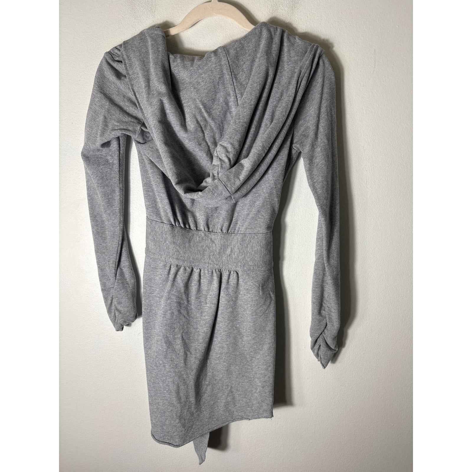 Ideology Athletic Gray Long Sleeve Hooded Open Knit Jacket Ties at the Waist S