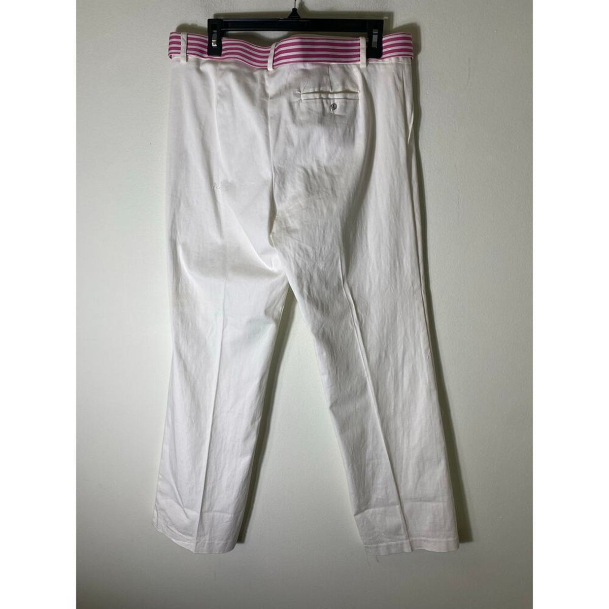 Sam Ty White Slacks with Grosgrain Belt Size 14