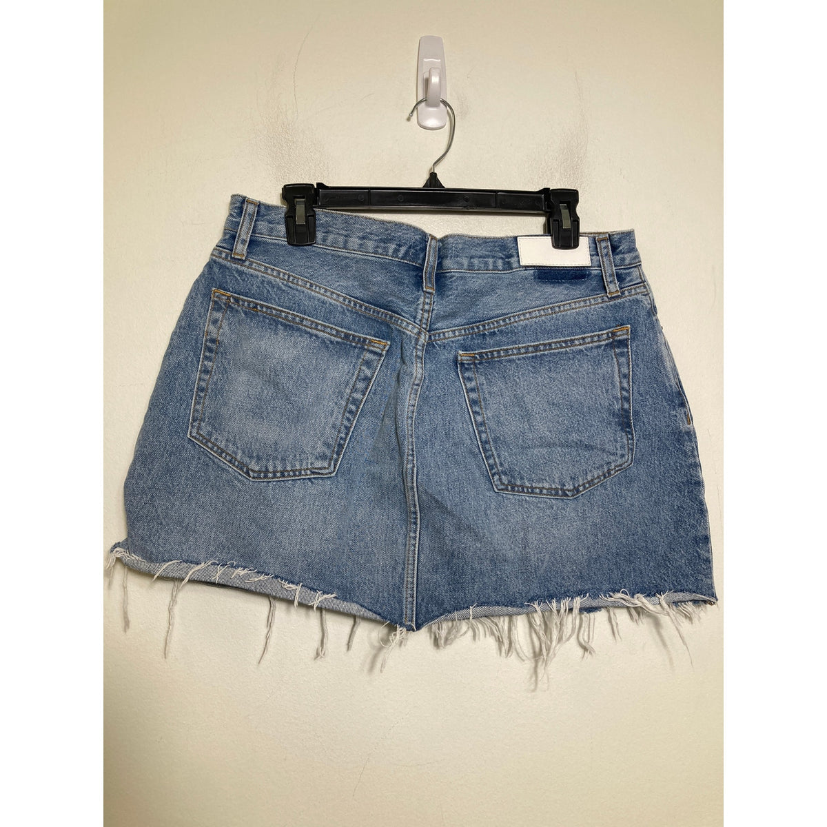 Re/DONE Blue Jean Denim Cut Off Mini Skirt Sz 32