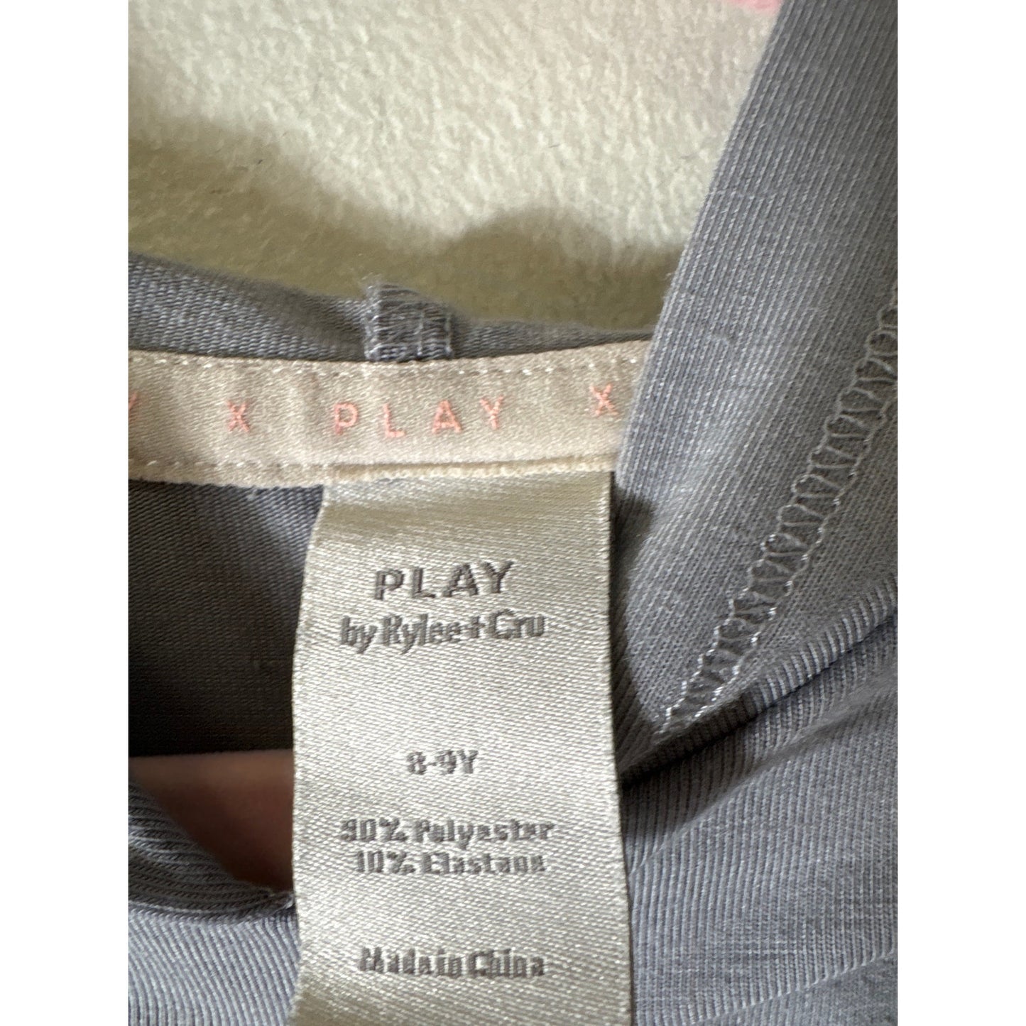 Kids Play Gray Hooded Long Sleeve Shirt Sz 8-9Y