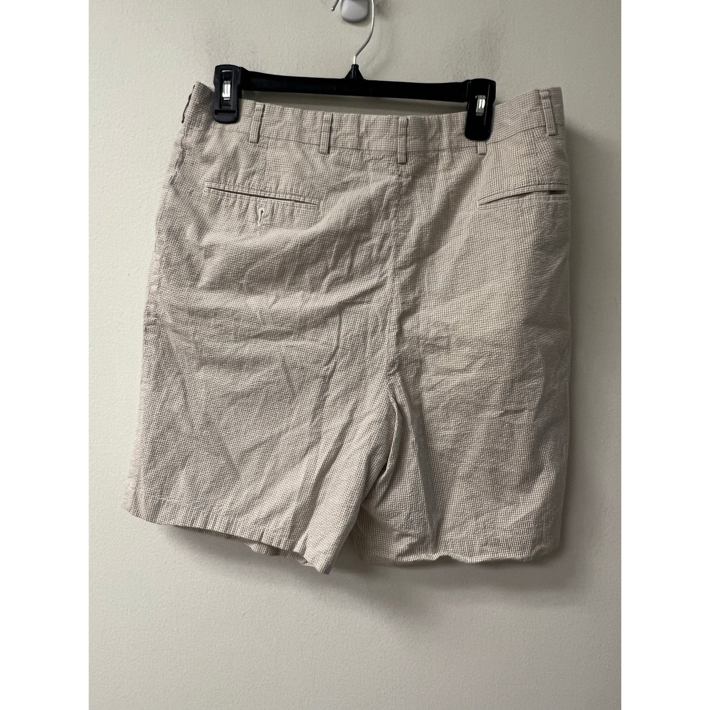 Berle Mens Plaid Tan and White Shorts Sz 36 R