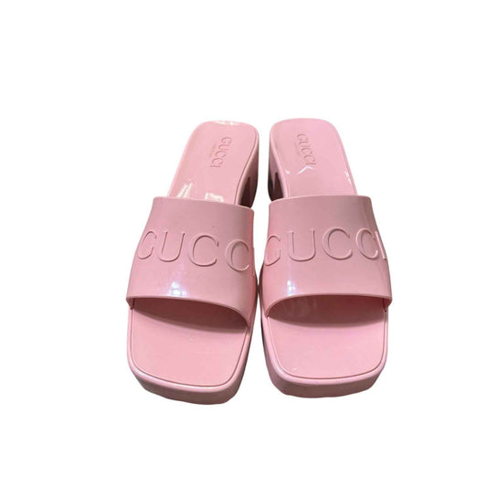 Gucci Pink Rubber Sandals EU 39