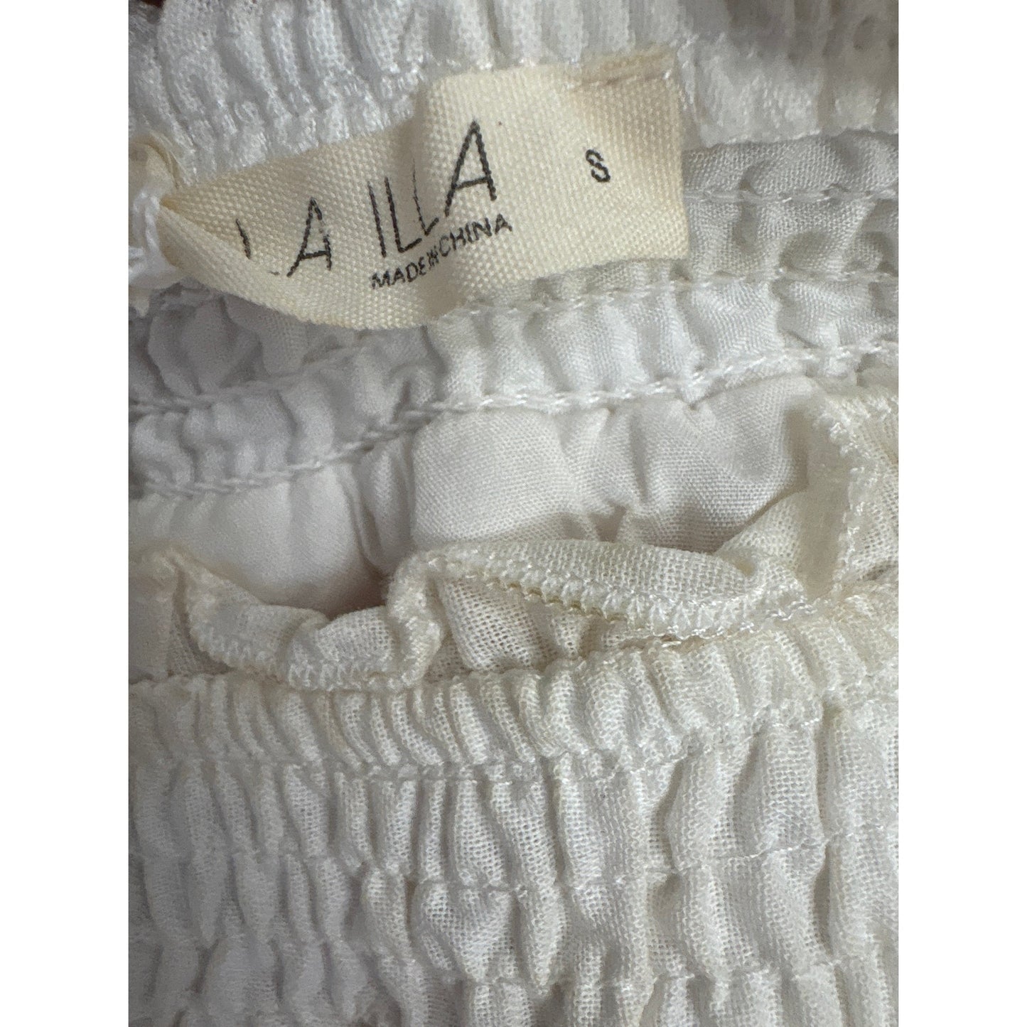 Illa Illa Peach and White Crop Top and Mini Skirt Set Sz S