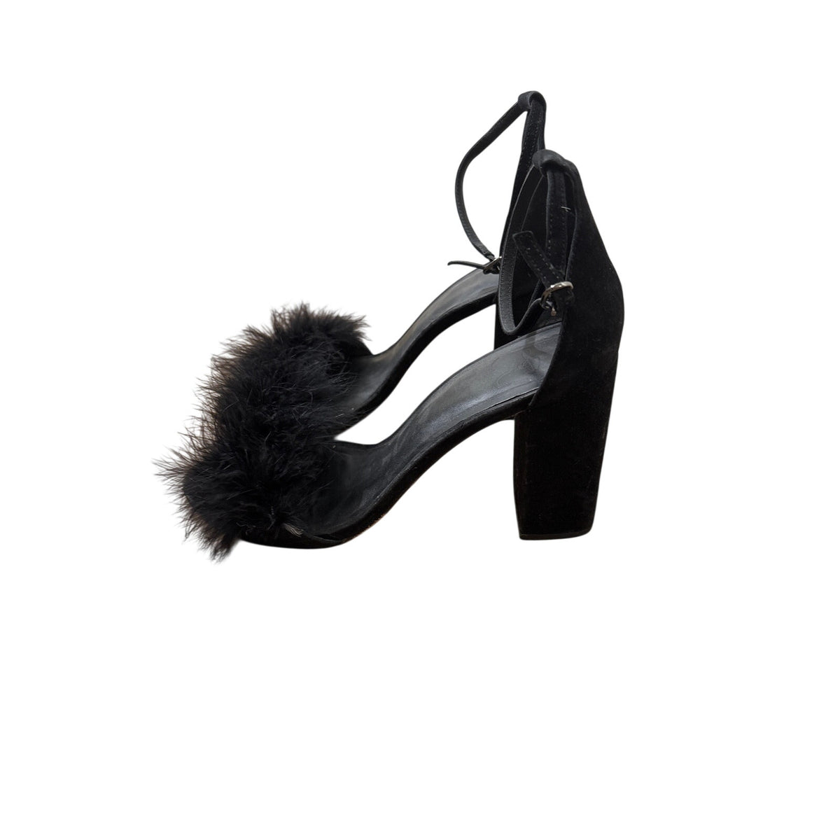 Joi Black Feather Heels Sz 9