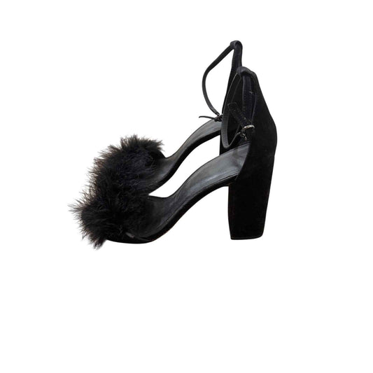 Joi Black Feather Heels Sz 9