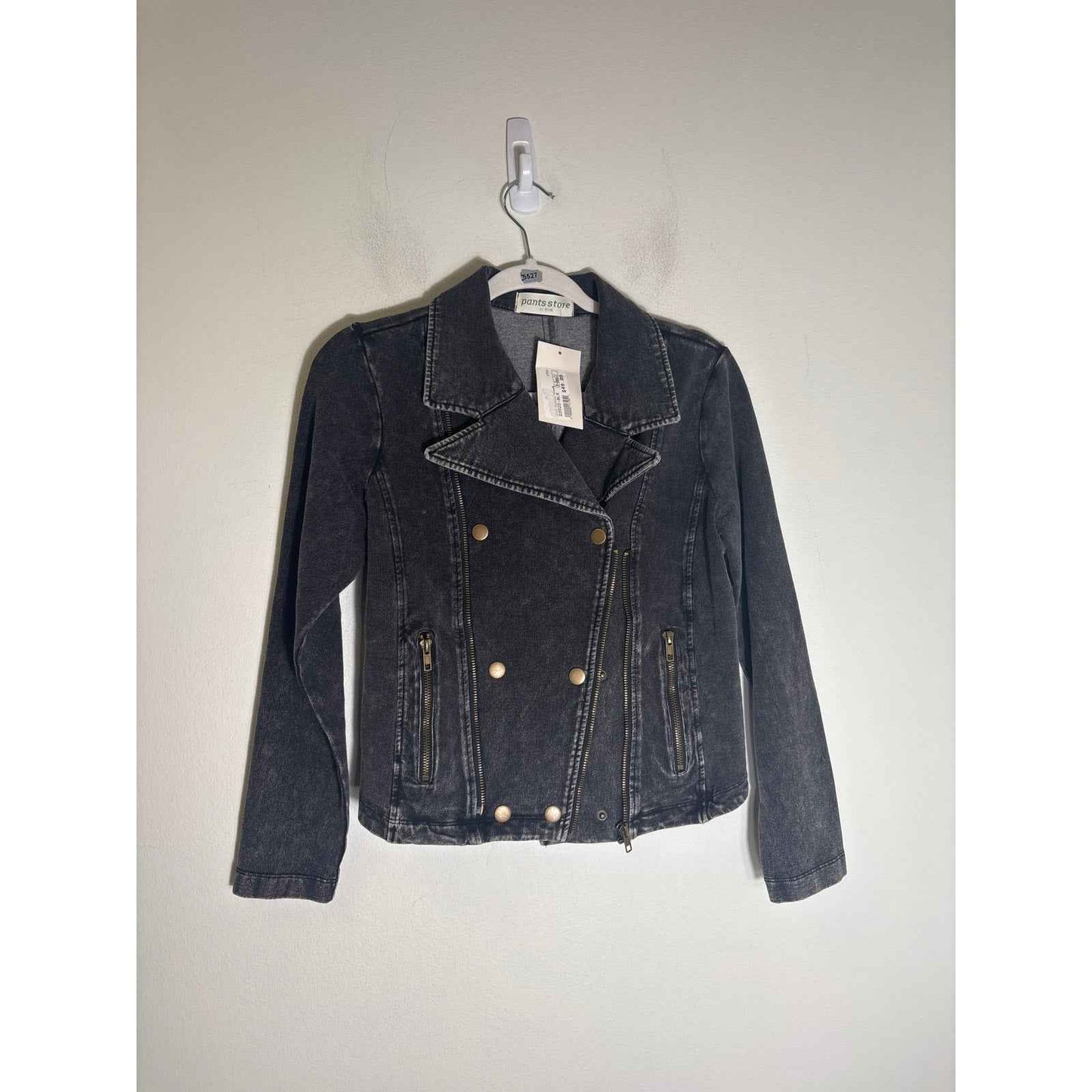 NWT Pants Store Black Denim Mixed Media Jacket Sz XS