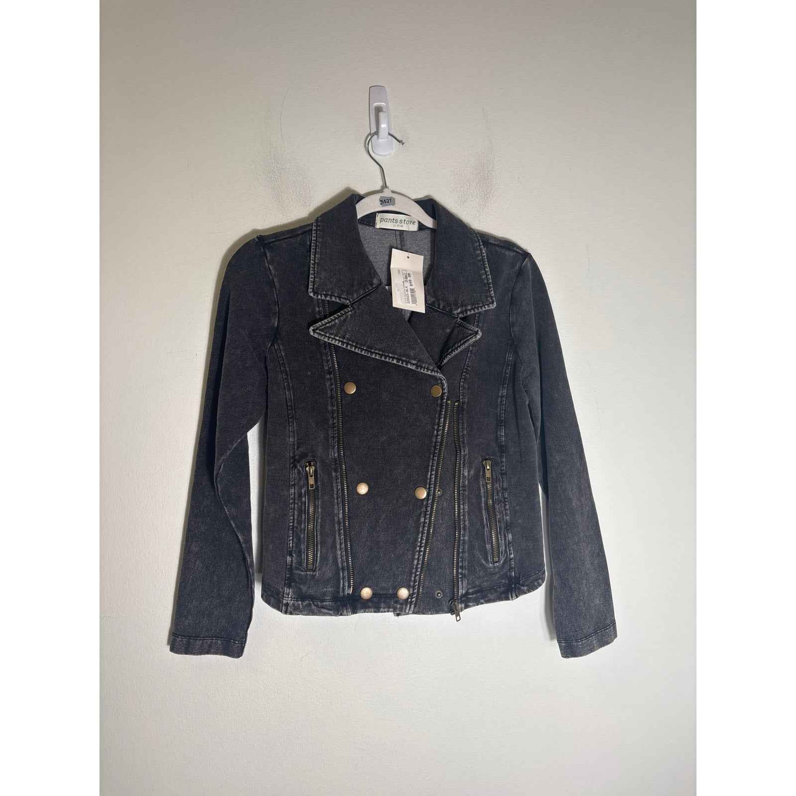 NWT Pants Store Black Denim Mixed Media Jacket Sz XS