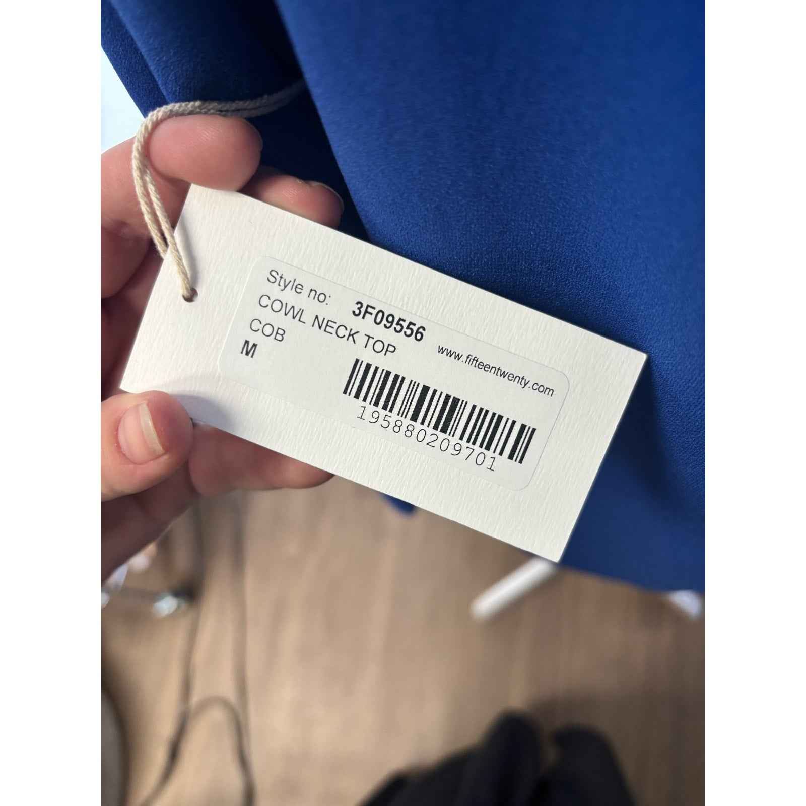 NWT Fifteen Twenty Cobalt Blue Long Sleeve Cowlneck Top Sz M