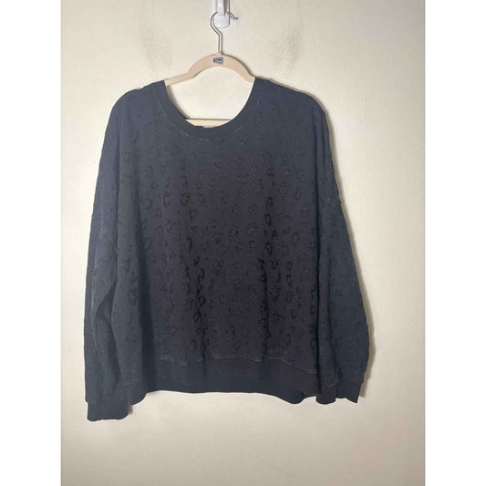 Z Supply black Cheetah Print Sweatshirt Sz XL