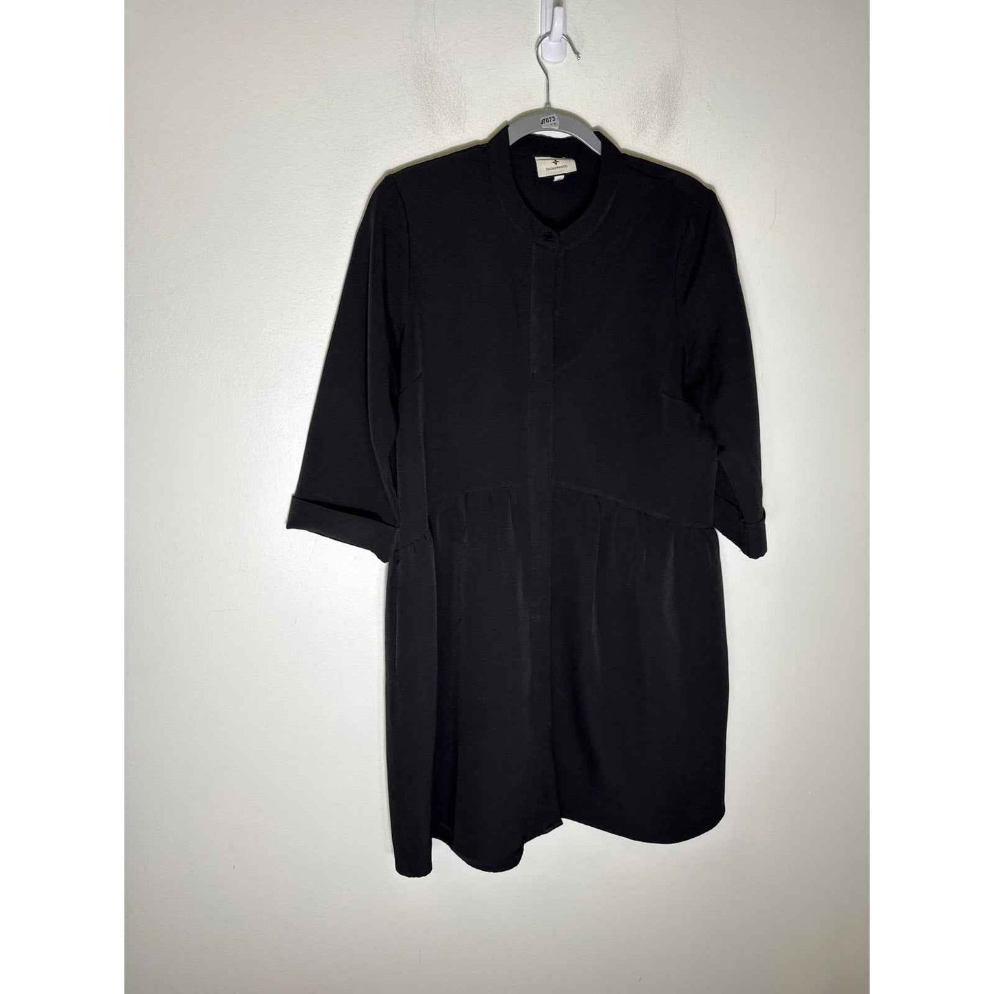 Tuckernuck Black Long Sleeve Knee Length Button Up Dress Sz M