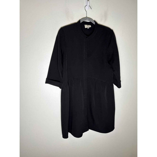 Tuckernuck Black Long Sleeve Knee Length Button Up Dress Sz M