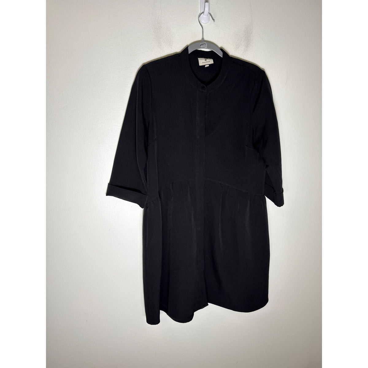 Tuckernuck Black Long Sleeve Knee Length Button Up Dress Sz M