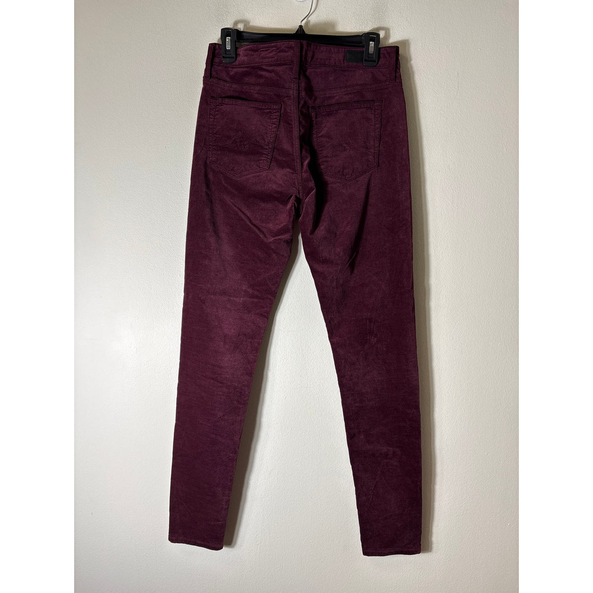 AG Plum The Farrah Skinny High Rise 5 Pocket Velvet Denim Sz 29R