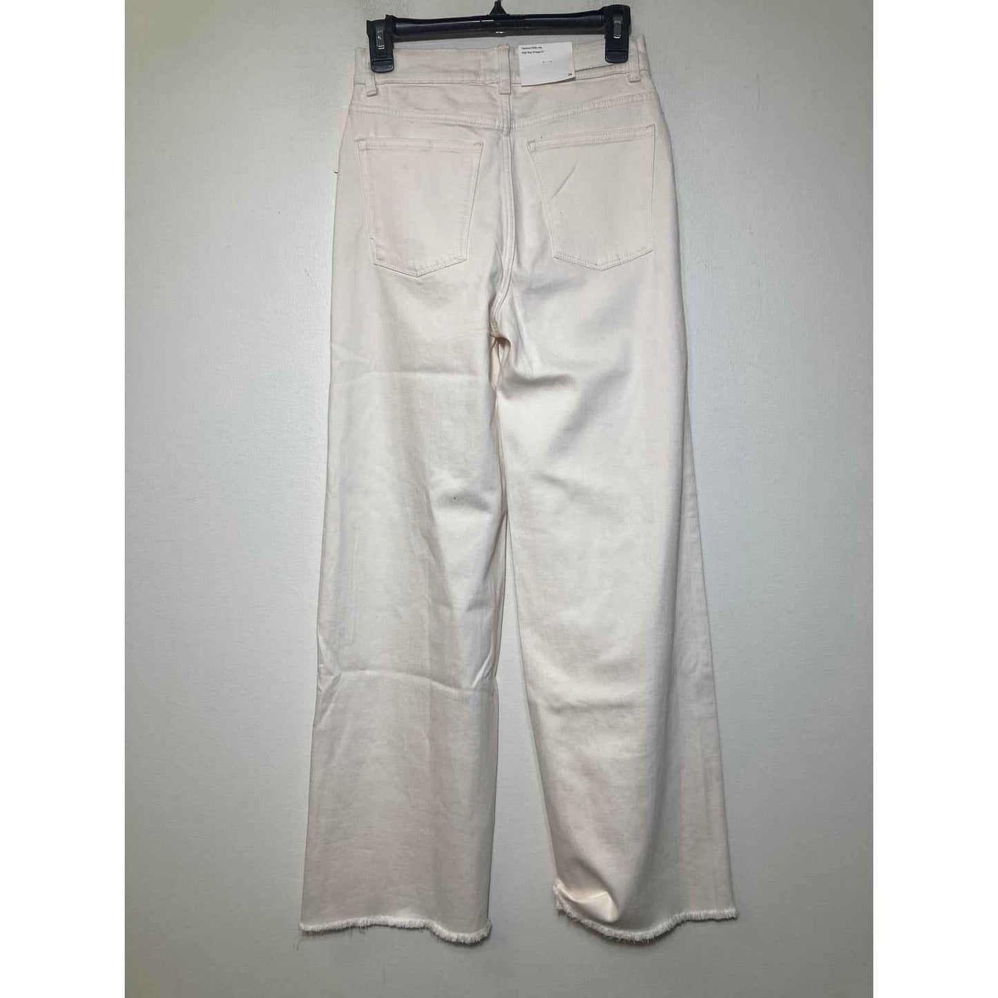 NWT DL1961 Off White Hepburn Wide Leg Denim Jeans Sz 26