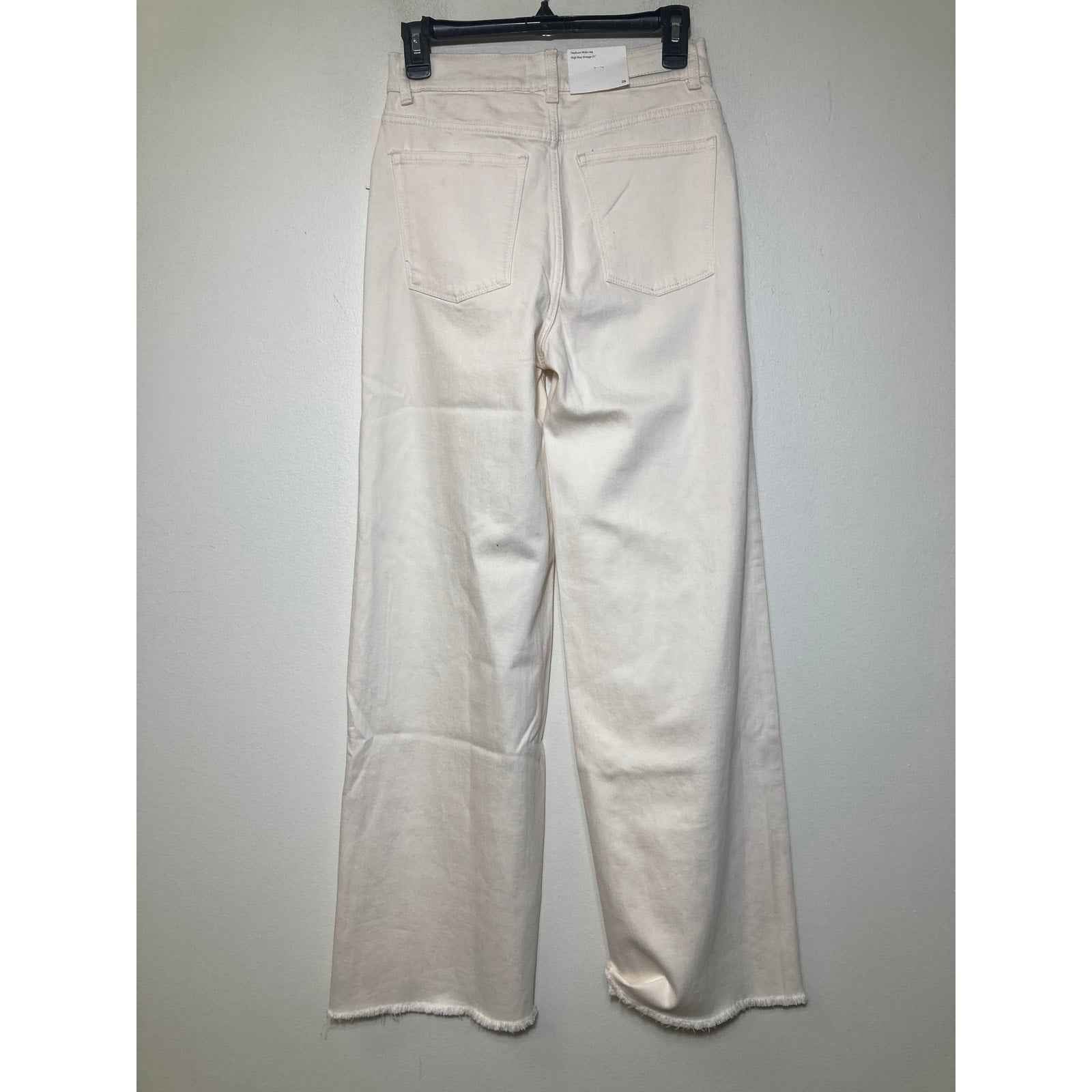 NWT DL1961 Off White Hepburn Wide Leg Denim Jeans Sz 26