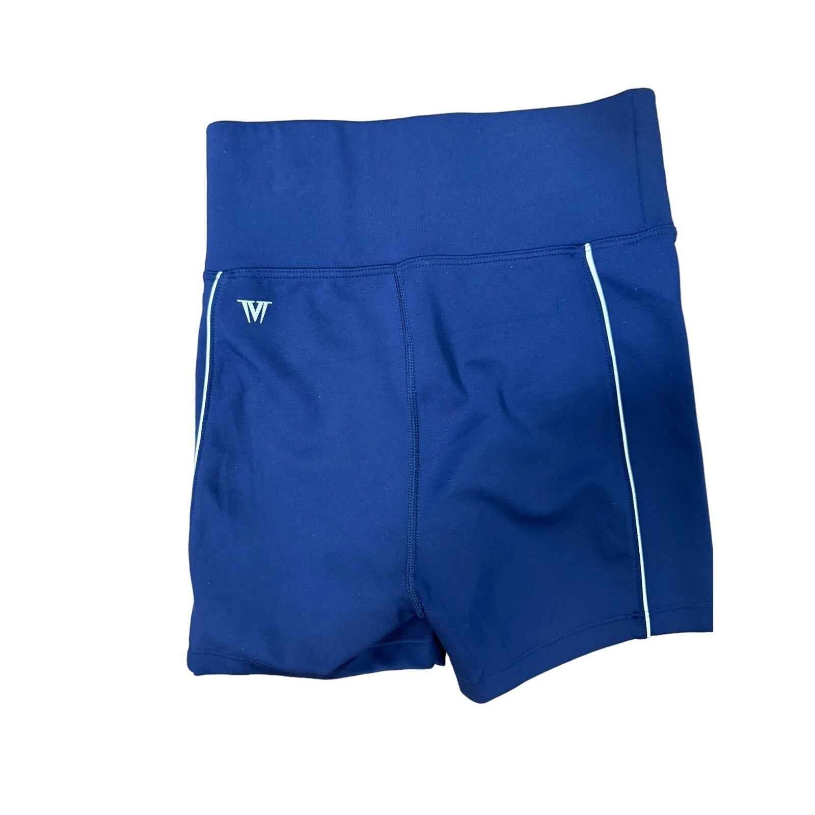 NWOT Ivy Collective Navy Blue and White Exercise Short Sz 2
