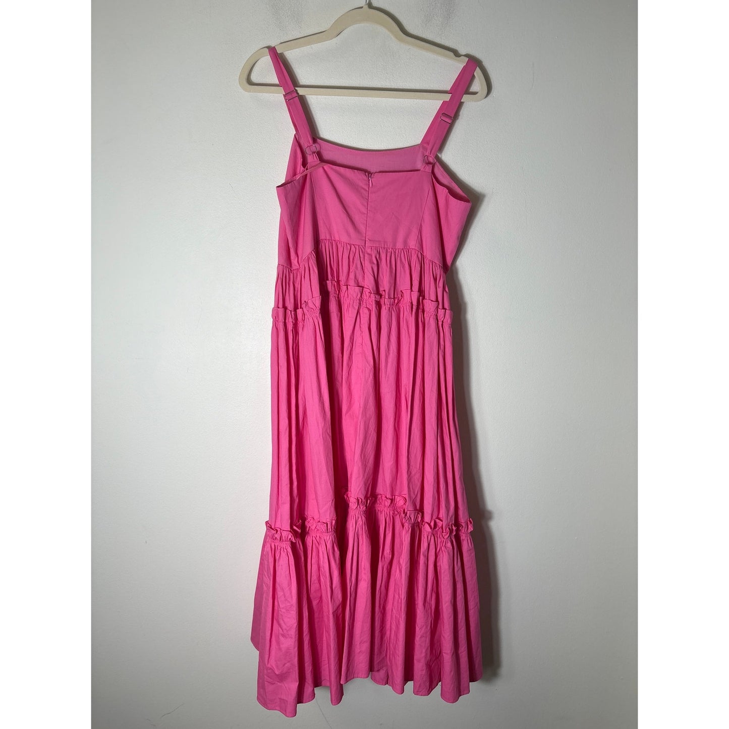 NWT Pinch Pink Sleeveless Tiered Cotton Midi Dress Sz L