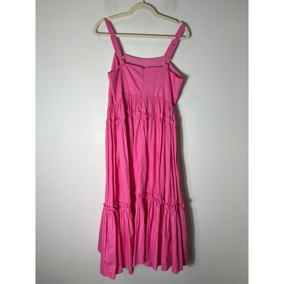 NWT Pinch Pink Sleeveless Tiered Cotton Midi Dress Sz L