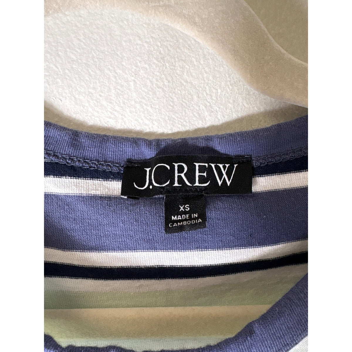 J.Crew Blue and Green Stripe Tee Sz XS