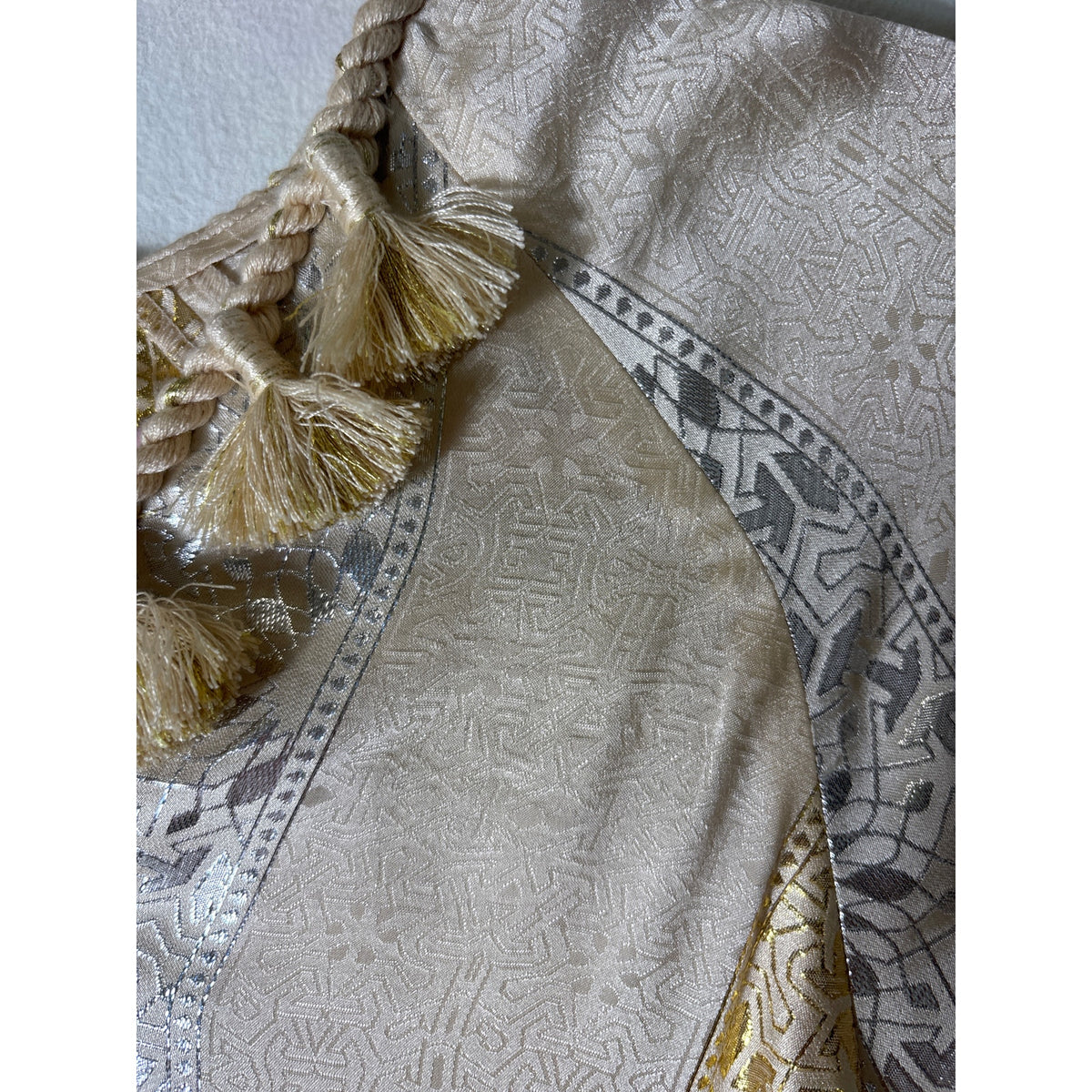 Rachel Zoe Silk Metallic Jacquard Boho Tunic Dress 6