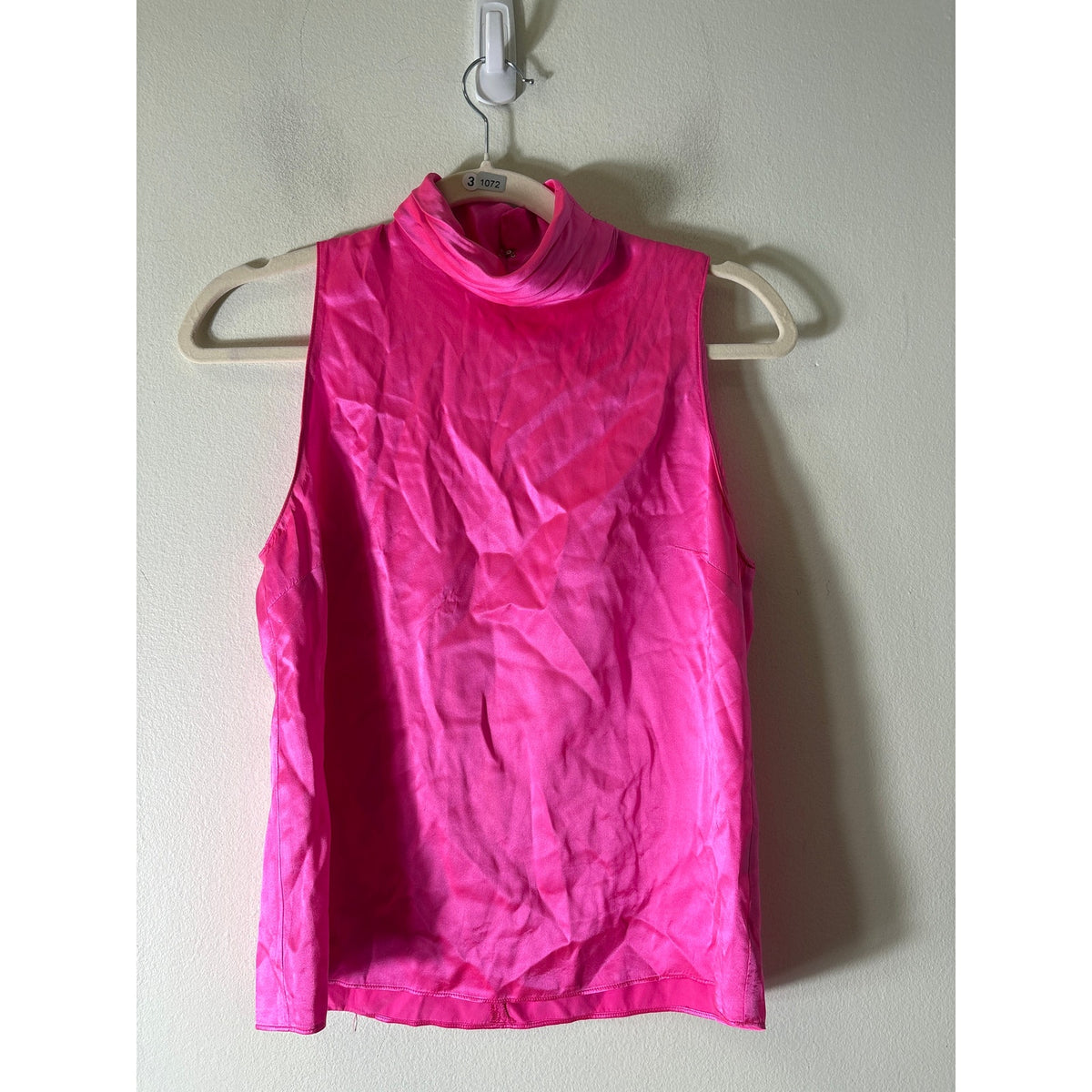 Amanda Uprichard Neon Pink Sleeveless Silk Tank Sz S