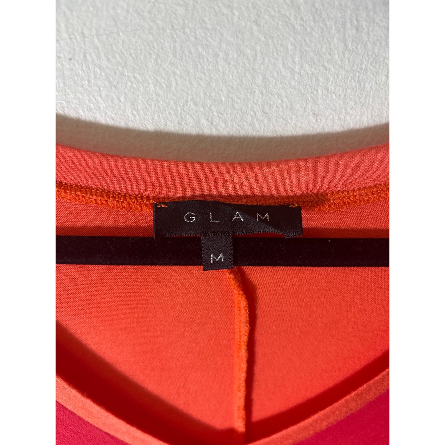 Glam Red Orange Mixed Media Colorblock Shift Dress Sz M