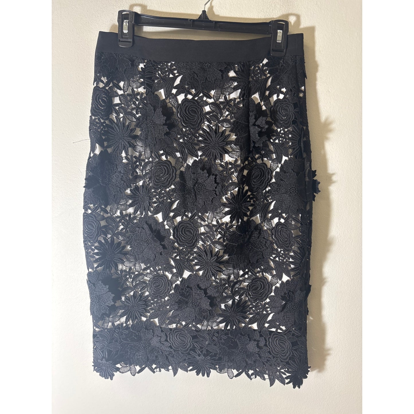 Milly Black On White Applique Pencil Skirt Sz 6