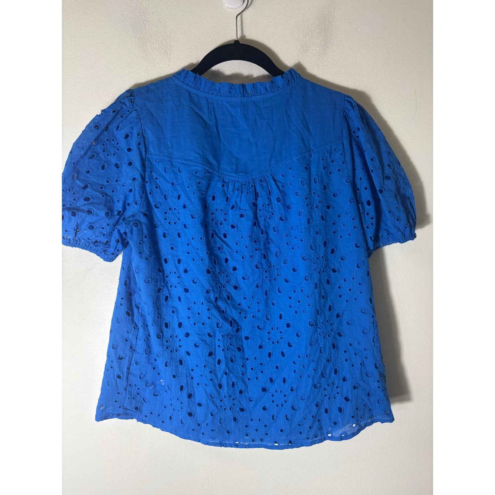 Glamaker Cobalt Blue Eyelet Top Sz S
