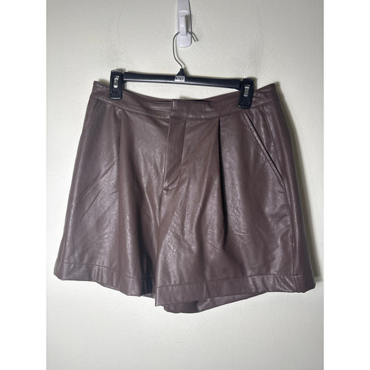 Splendid Brown Faux Leather High Waist Shorts Sz 10